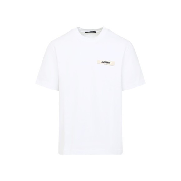 Jacquemus White T-Shirt With Subtle Logo Patch - NWT - Picture 1 of 3